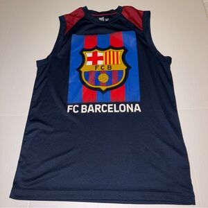 FC Barcelona Men's Sleeveless Tank Top - Navy and Red